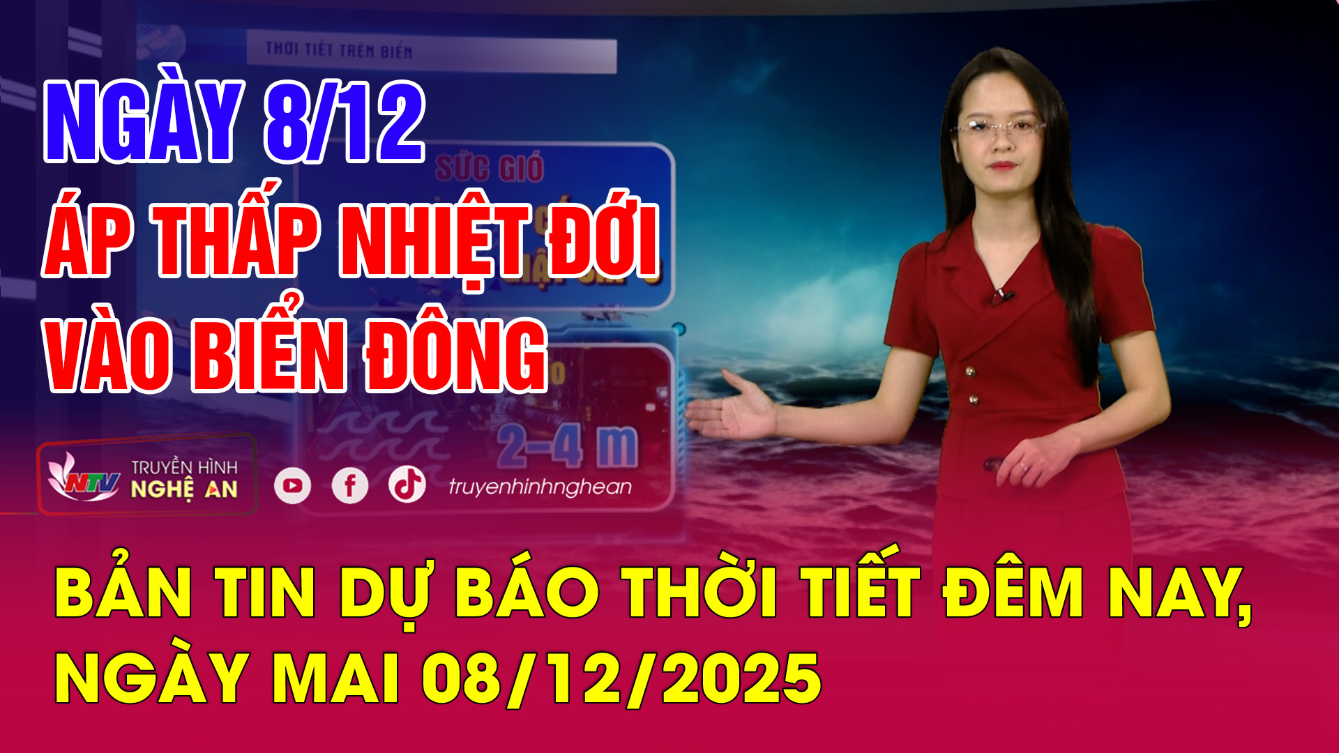 Bản tin Dự báo thời tiết đêm nay, ngày mai 08/12/2025