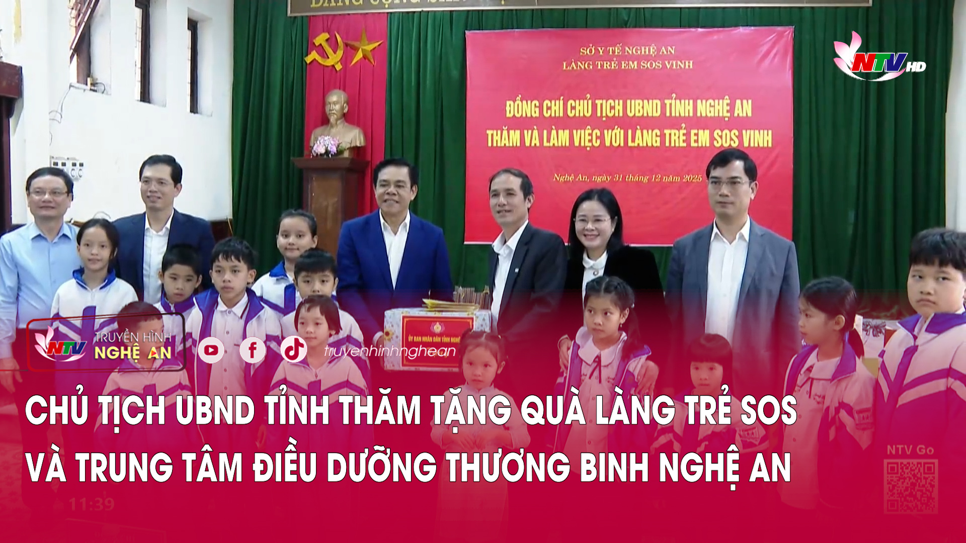 Chủ tịch UBND tỉnh thăm tặng quà Làng trẻ SOS và Trung tâm điều dưỡng Thương binh Nghệ An