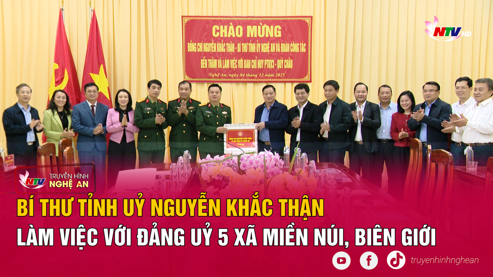 Bí thư Tỉnh uỷ Nguyễn Khắc Thận làm việc với Đảng uỷ 5 xã miền núi, biên giới